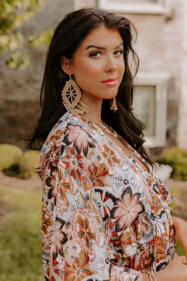 Drawn To The Beach Earrings In Tan