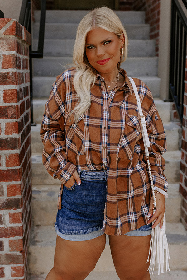 Fall Perfection Plaid Button Up Curves