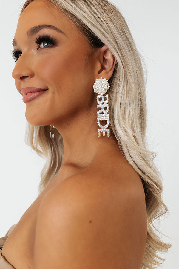 I Am The Bride Earrings In Gold Image - 2