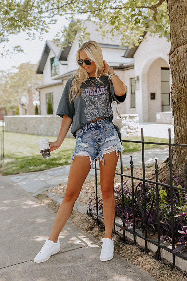 Follow Your Dreams Oversized Distressed Tee Image - 2
