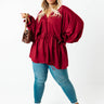 Late Night Talks Top In Crimson Curves Image - 1