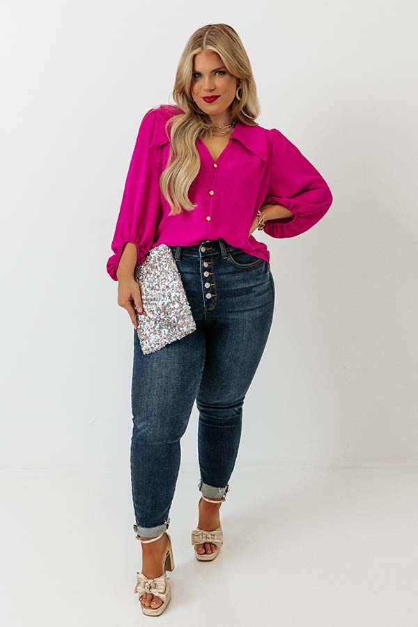 Watch The Show Shift Top In Fuchsia Curves Image - 1