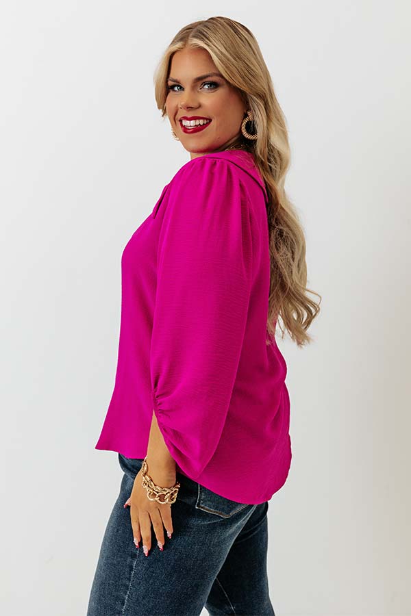 Watch The Show Shift Top In Fuchsia Curves Image - 3
