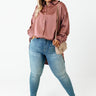 Simply Charmed Button Up Top In Vineyard Grape Curves Image - 1