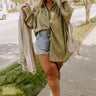 Simply Charmed Button Up Top In Sage Curves Image - 1
