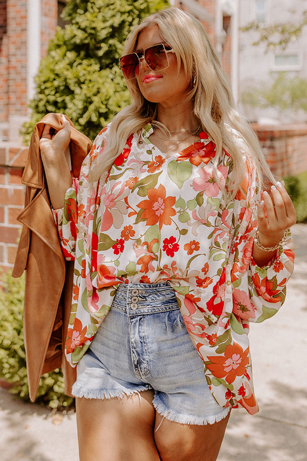 Sunset Situation Shift Top In White Curves Image - 1