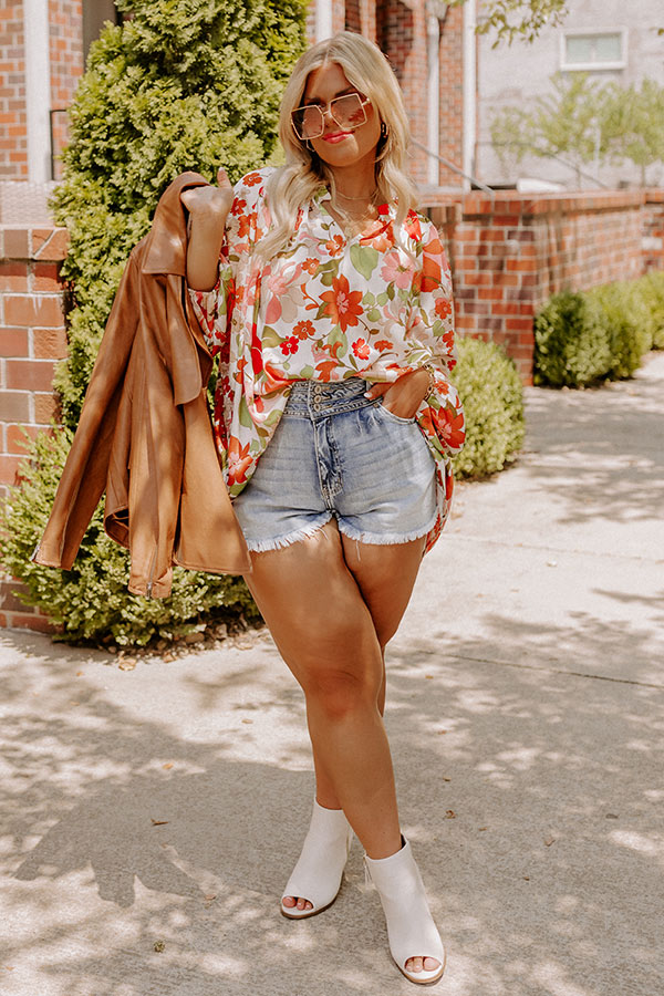 Sunset Situation Shift Top In White Curves Image - 2