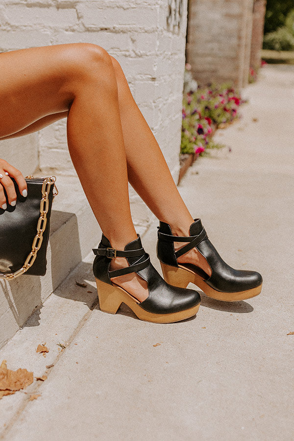 The Concord Faux Leather Heel In Black Image - 1