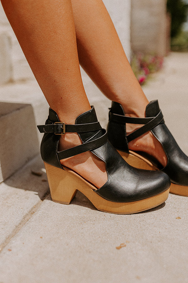 The Concord Faux Leather Heel In Black Image - 2