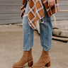 The Esther Faux Suede Bootie In Chocolate Image - 1