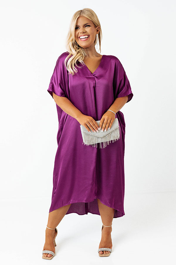 Fill Up Your Cup Satin Midi In Royal Lilac Curves Image - 1