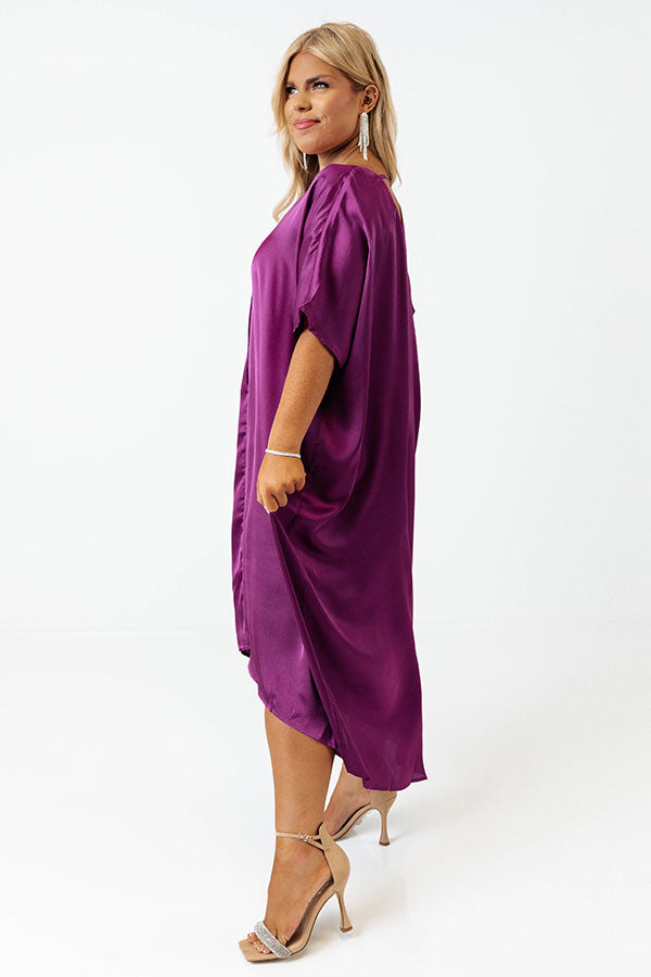 Fill Up Your Cup Satin Midi In Royal Lilac Curves Image - 2