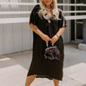 Fill Up Your Cup Satin Midi In Black Curves Image - 1