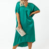 Fill Up Your Cup Satin Midi In Turquoise Curves Image - 1