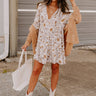 Casually Yours Floral Babydoll Dress In Warm Taupe Image - 1