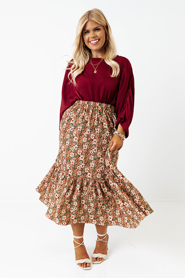 Out For A Drive Shift Top In Wine Curves Image - 5