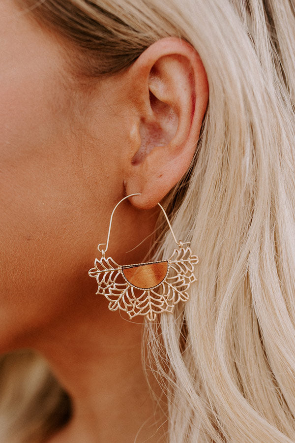 Sunset Situation Earrings In Camel Image - 2