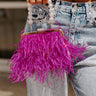Simply Divine Feather Clutch In Hot Pink Image - 1