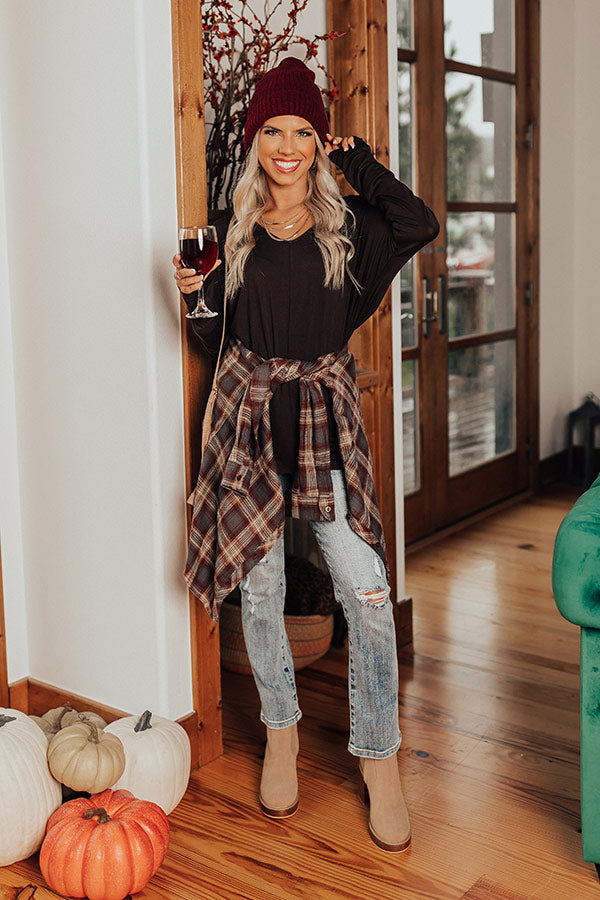 Lean Into Me Shift Top In Chestnut
