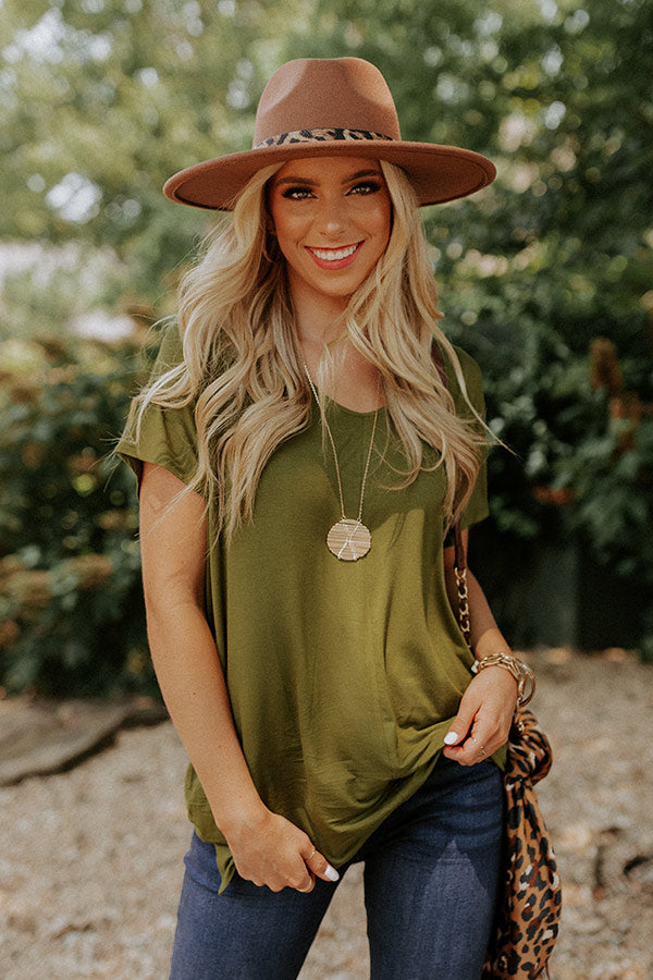 Chill On The Horizon Shift Top In Olive Image - 1