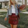 Country Road Faux Leather Skirt In Wine Image - 1