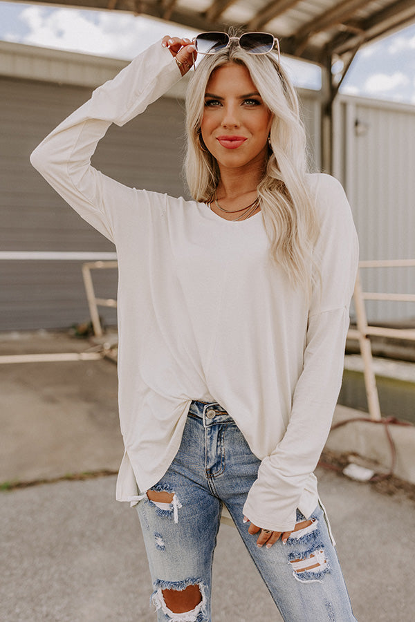 Lean Into Me Shift Top In Cream