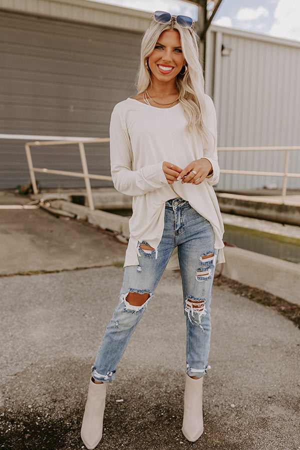Lean Into Me Shift Top In Cream Image - 2
