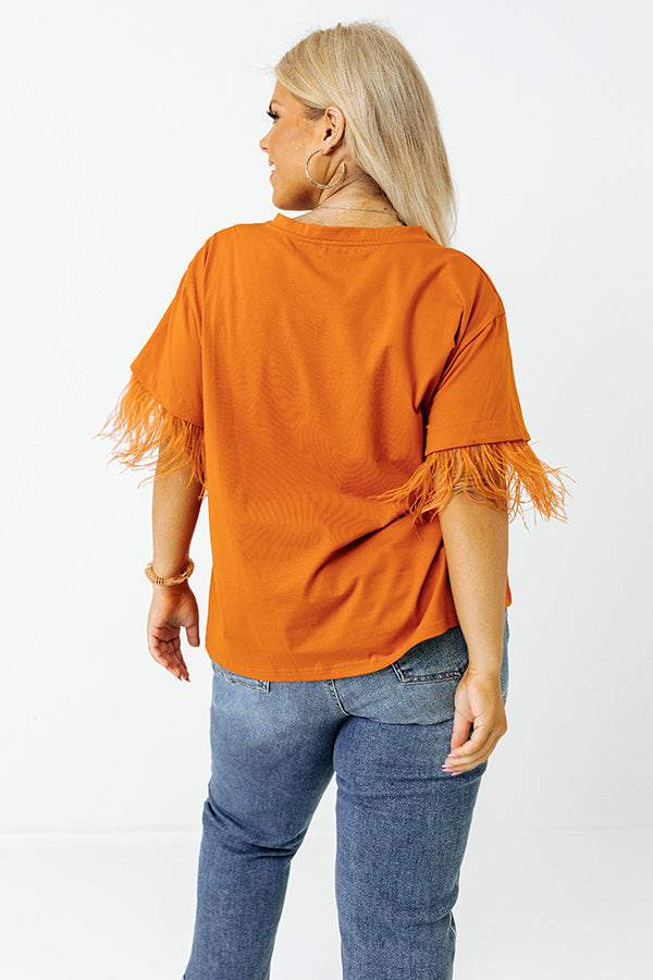Point The Way Feather Shift Top In Pumpkin Curves Image - 5