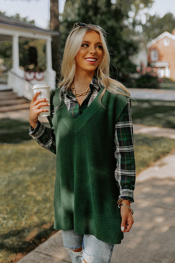 New Trails Knit Top In Hunter Green