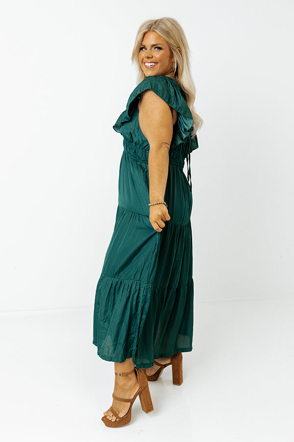 Calling Room Service Midi In Teal Curves Image - 4
