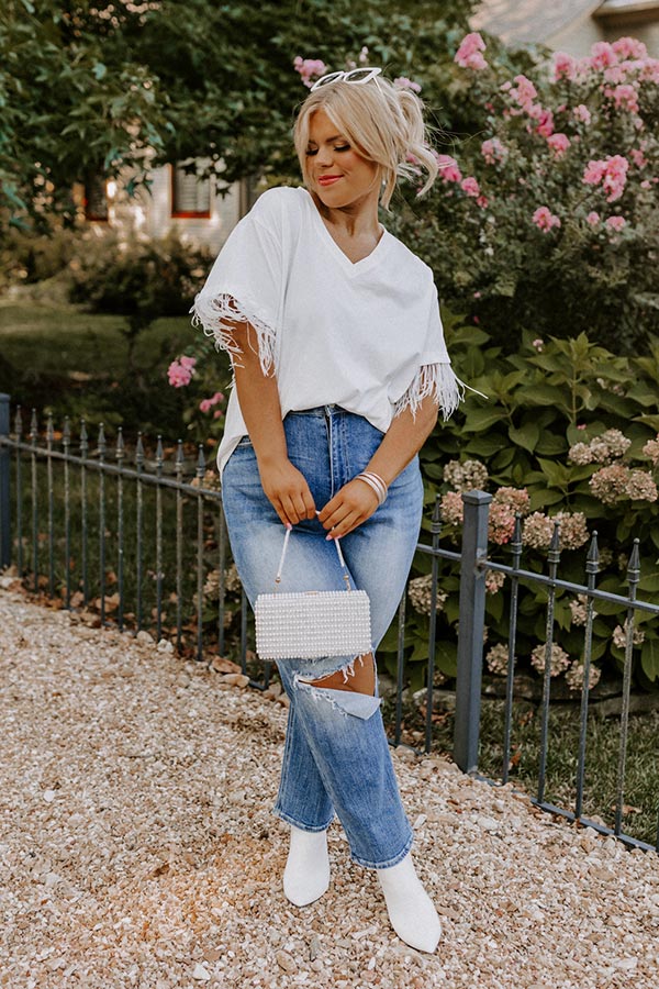 Point The Way Feather Shift Top In White Curves Image - 2
