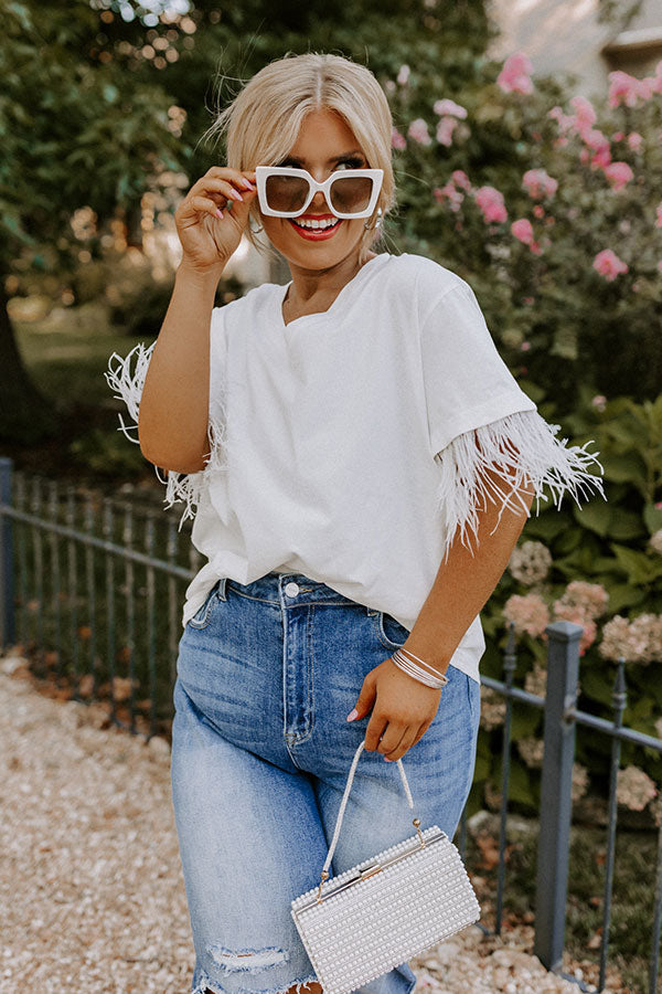 Point The Way Feather Shift Top In White Curves Image - 1