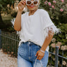 Point The Way Feather Shift Top In White Curves Image - 1