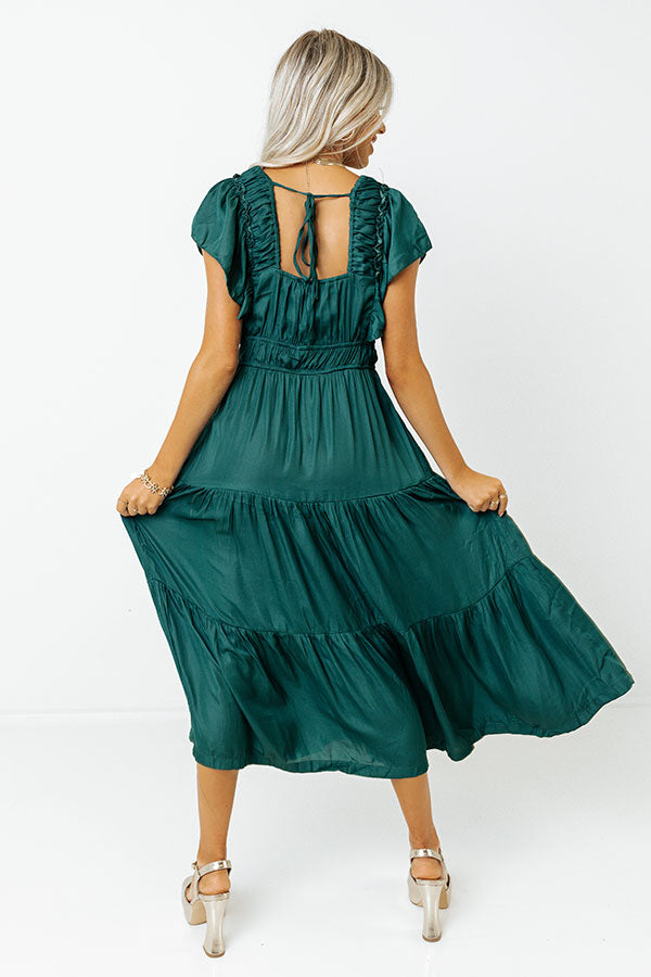 Calling Room Service Midi In Teal Image - 5