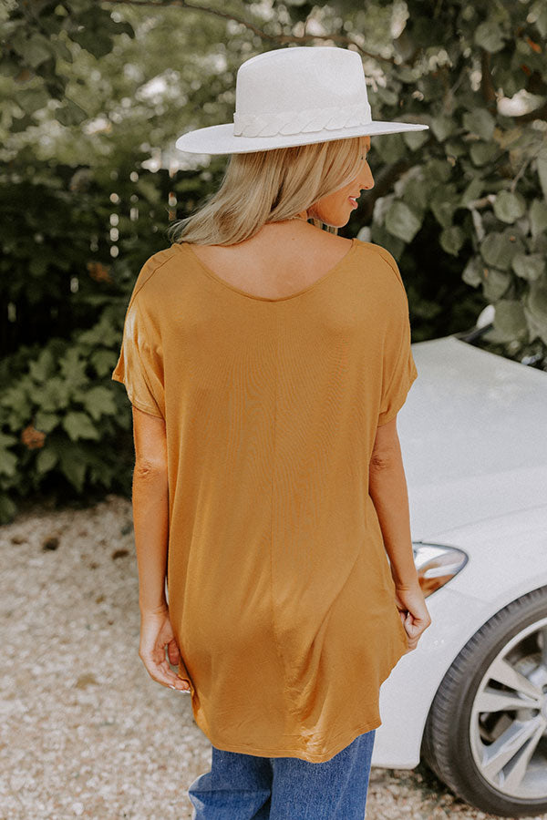 Chill On The Horizon Shift Top In Camel Image - 4