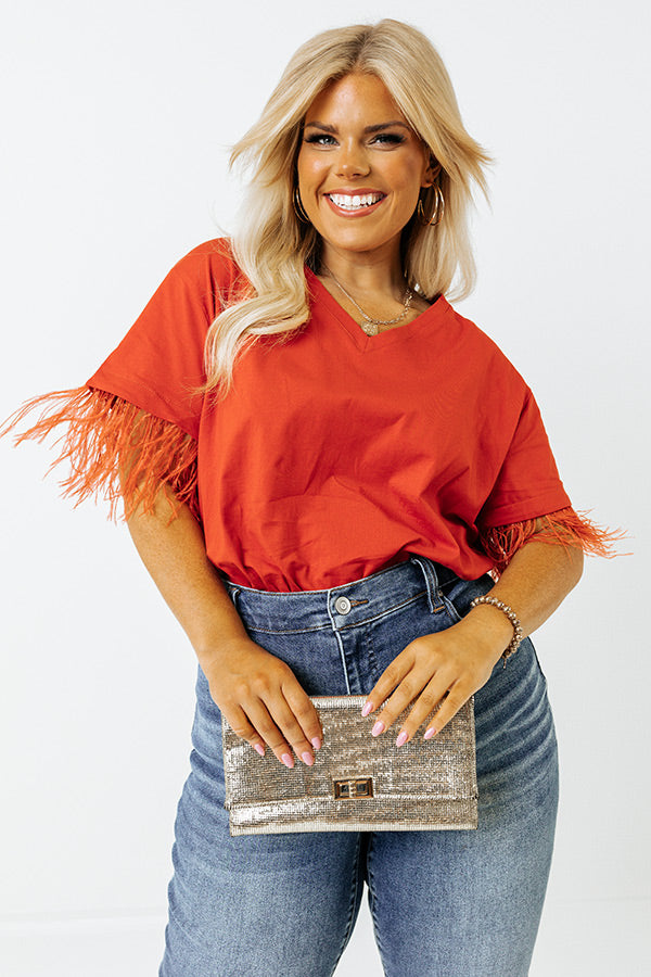 Point The Way Feather Shift Top In Scarlet Curves Image - 1