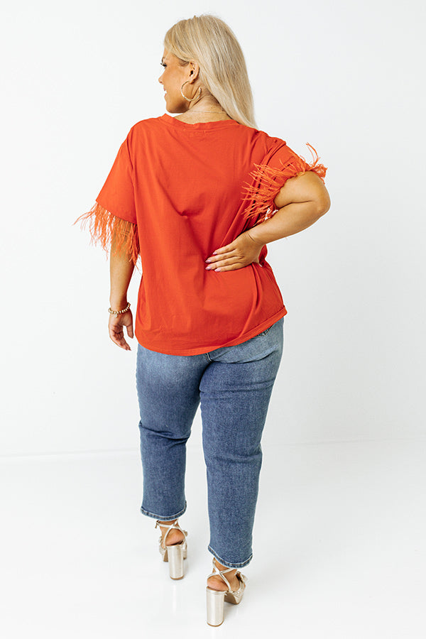 Point The Way Feather Shift Top In Scarlet Curves Image - 5
