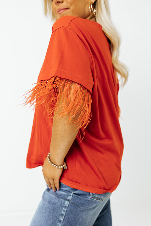 Point The Way Feather Shift Top In Scarlet Curves Image - 4