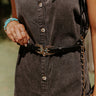 Dial It In Faux Leather Belt In Black Image - 1