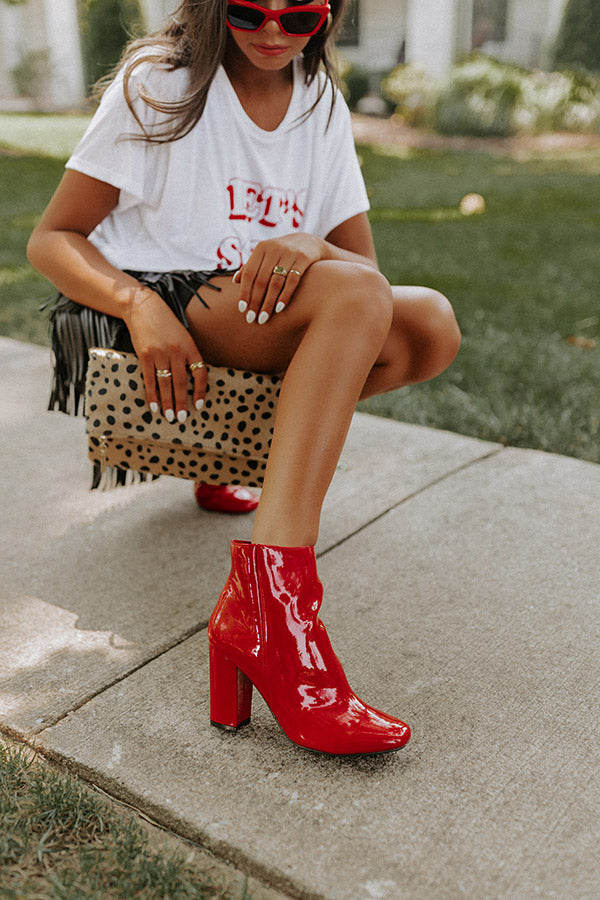 The Yasmine Patent Bootie In Red Image - 2