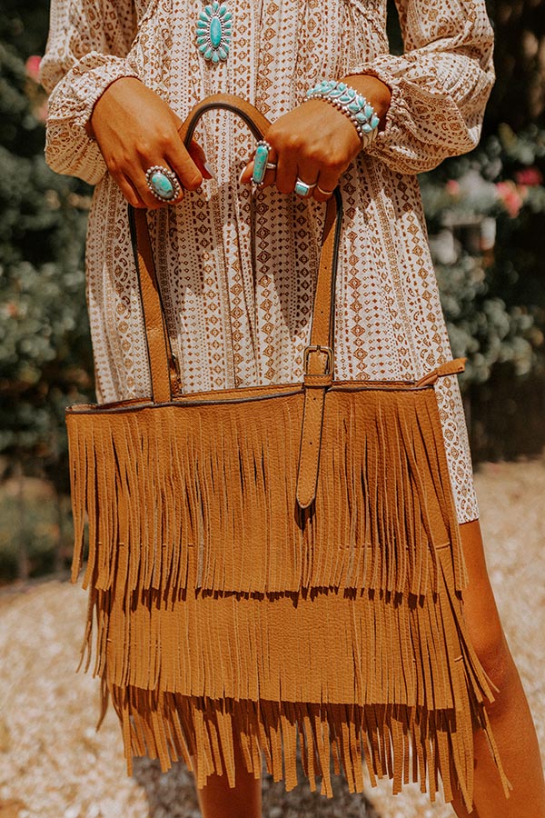 Point The Way Fringe Tote In Maple Image - 2