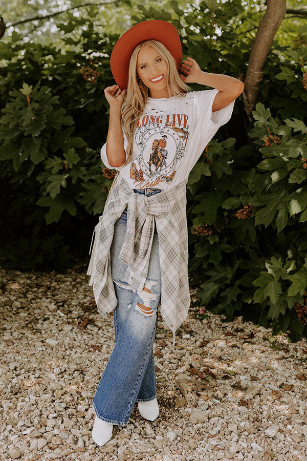 Long Live Western Oversized Distressed Tee Image - 1