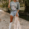 Long Live Distressed Tee In Sage Image - 1