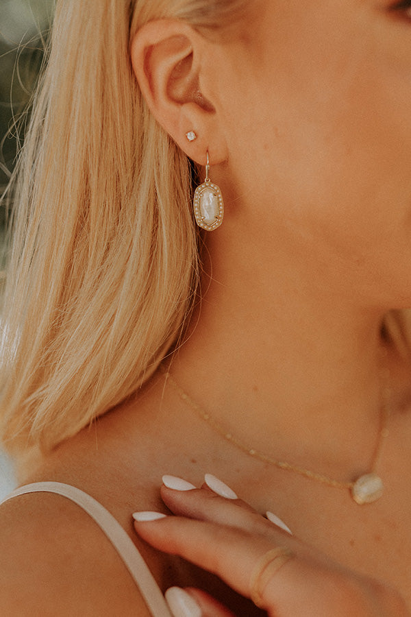 Kendra Scott Pearl Beaded Lee Earrings in Ivory Mother Of Pearl Image - 2