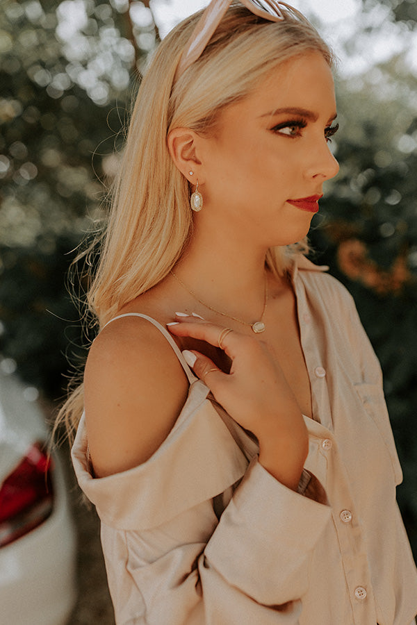 Kendra Scott Pearl Beaded Lee Earrings in Ivory Mother Of Pearl Image - 1