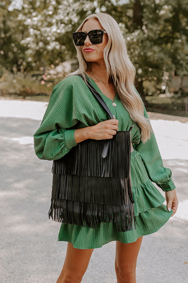 Point The Way Fringe Tote In Black Image - 1