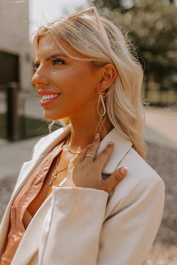 Kendra Scott Payton Open Frame Earrings in White Crystal Image - 1