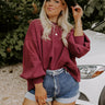 To The Mountains Sweatshirt In Maroon Curves Image - 1