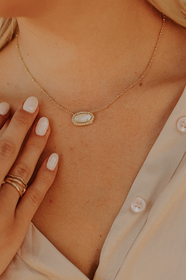 Kendra Scott Pearl Beaded Elisa Necklace in Ivory Mother Of Pearl Image - 2