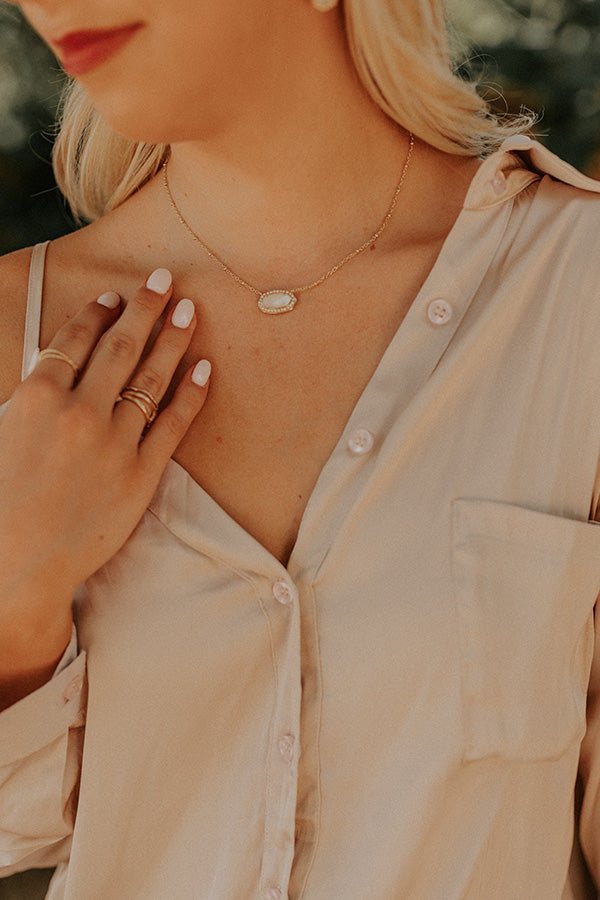 Kendra Scott Pearl Beaded Elisa Necklace in Ivory Mother Of Pearl Image - 1